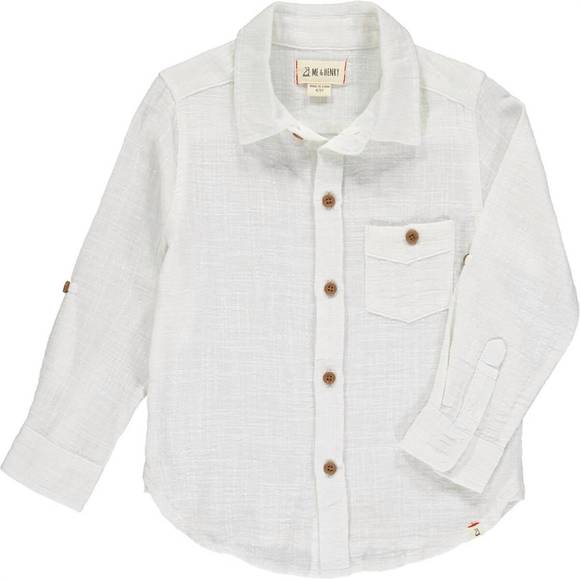 NEW ME & HENRY men's merchant button down shirt in white - Picture 1 of 1